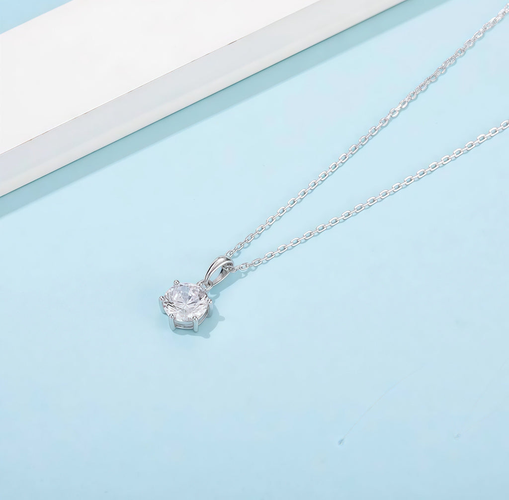Moissanite Stud Necklace