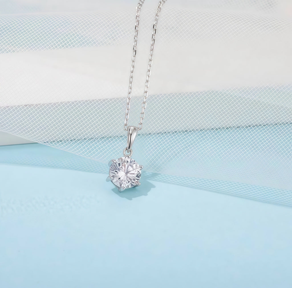 Moissanite Stud Necklace