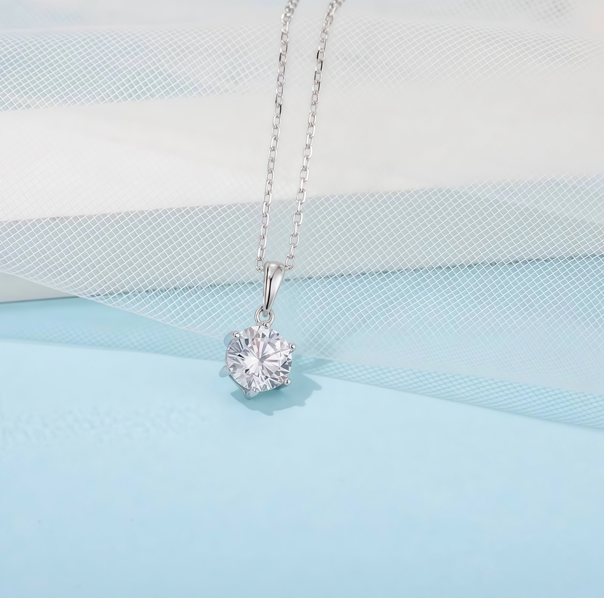 Moissanite Stud Necklace