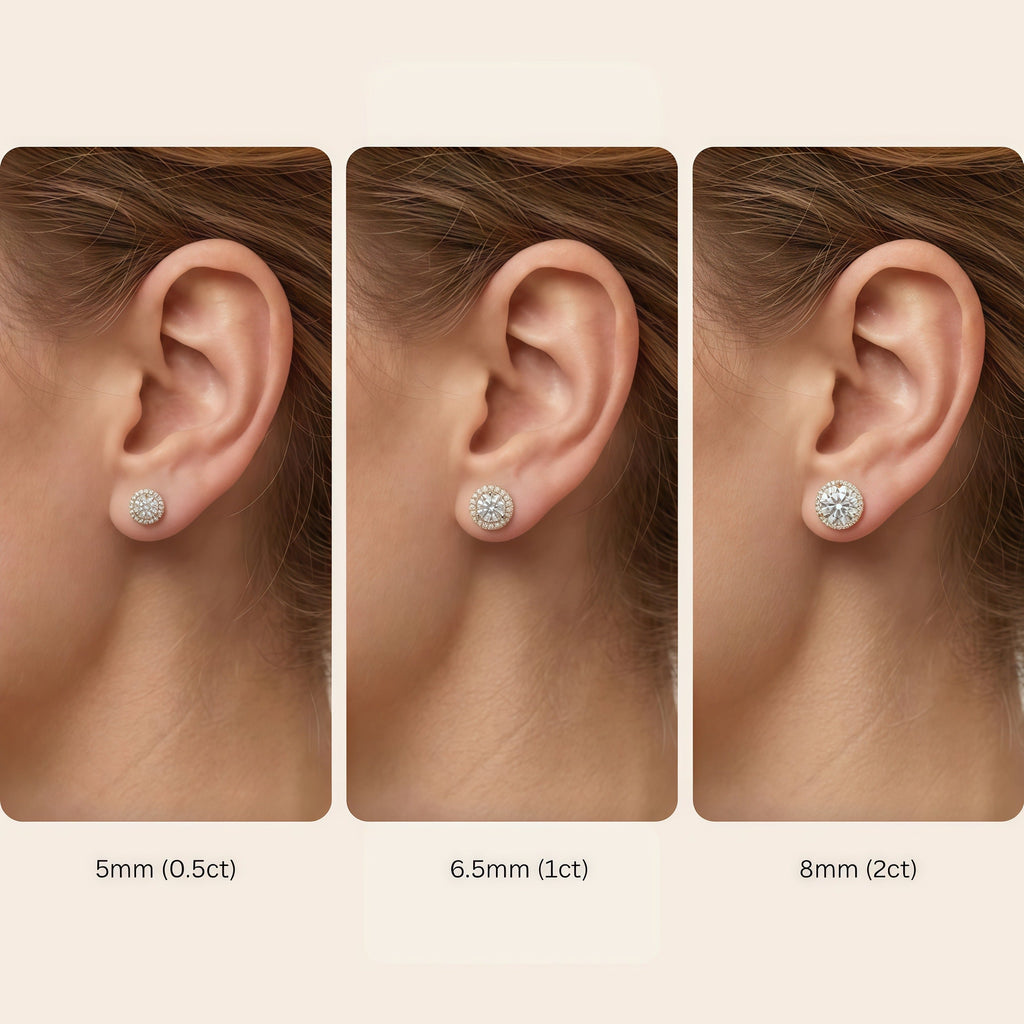 Halo Moissanite Earrings