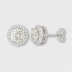 Halo Moissanite Earrings