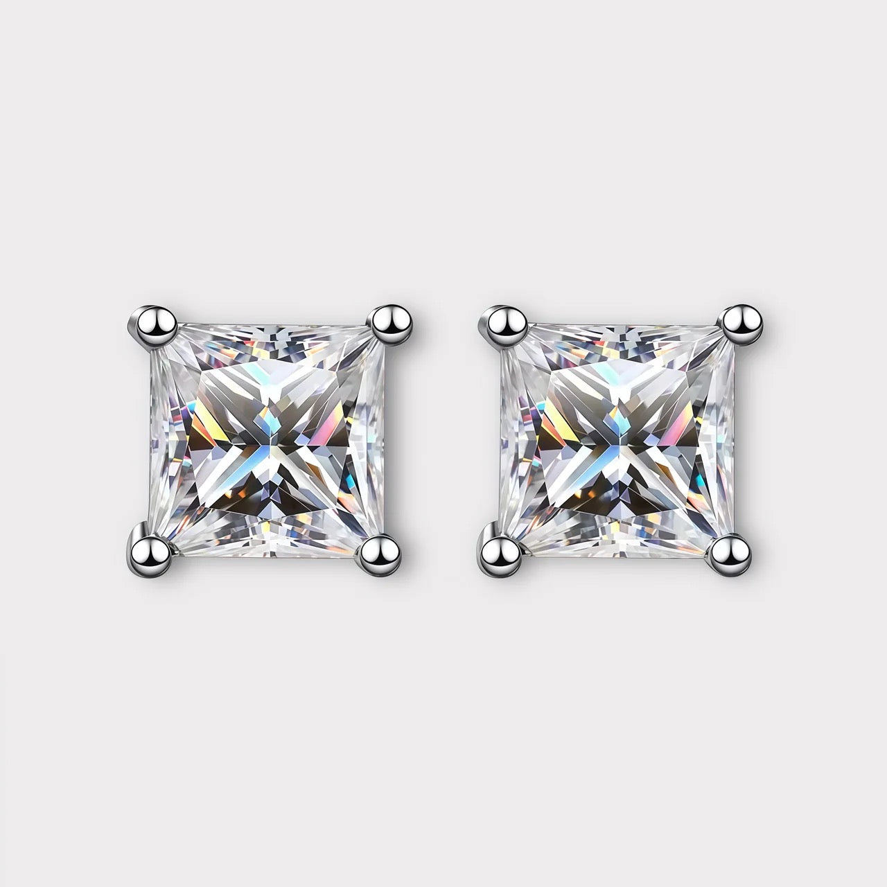 Princess Cut Moissanite Earrings